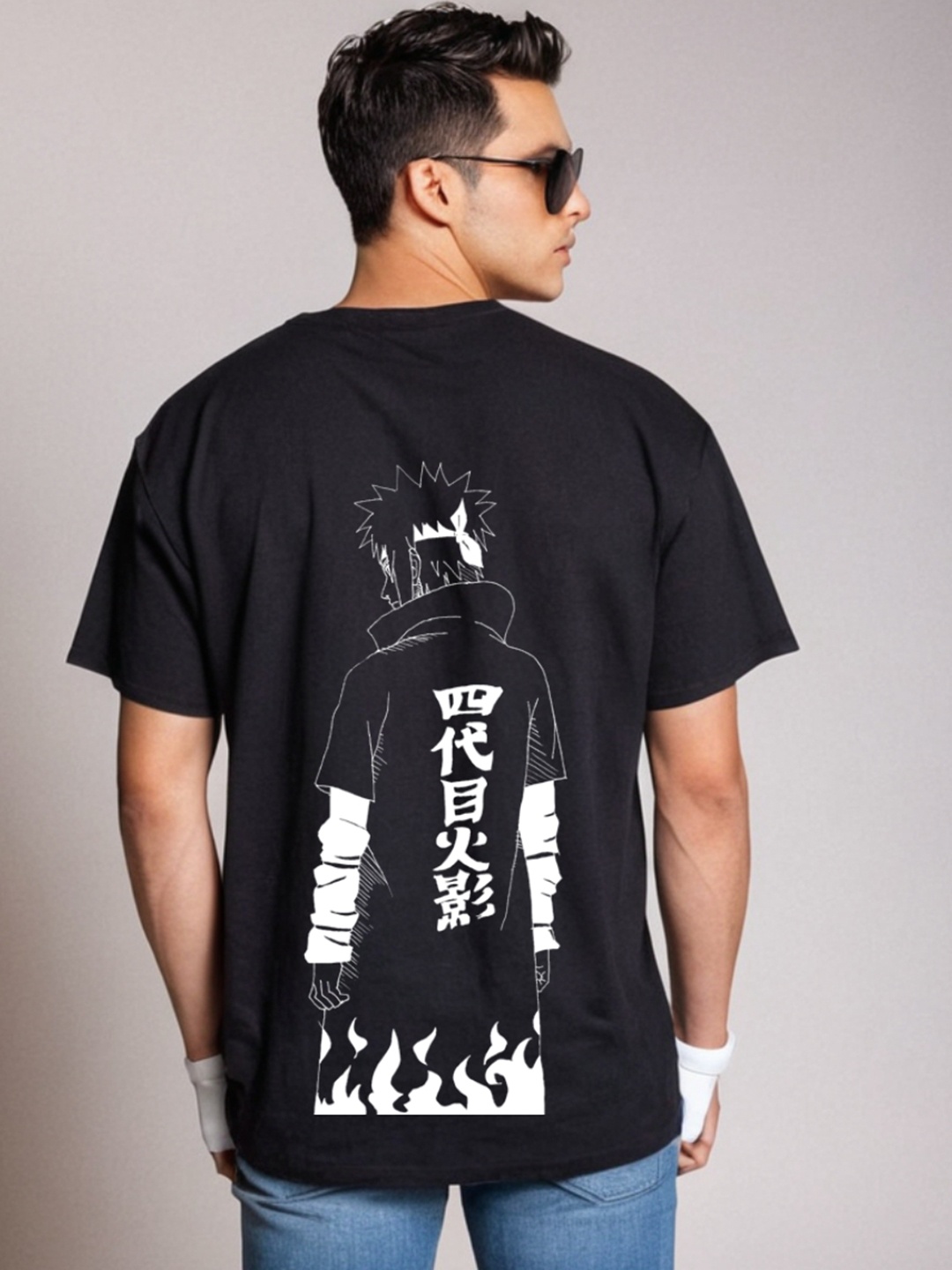 

Be Crazy Men Graphic Printed Round Neck Cotton T-shirt, Black