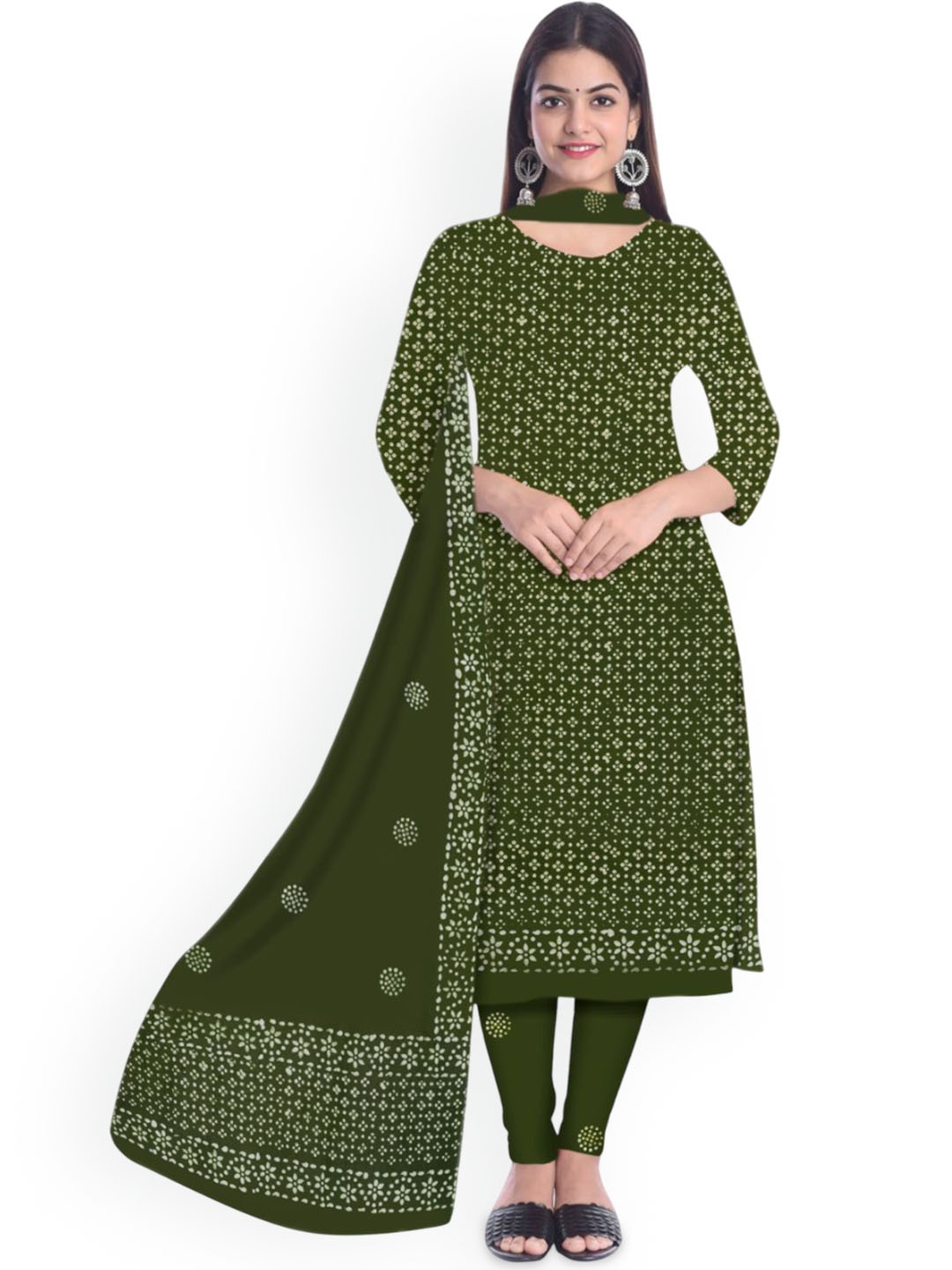 

Farooq Dyeing Printed Pure Cotton Unstitched Dress Material, Green