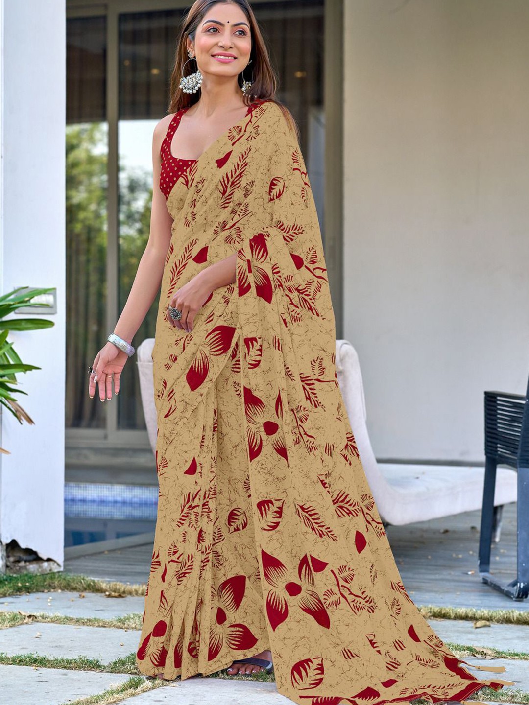 

Anouk Floral Printed Pure Cotton Saree, Mustard