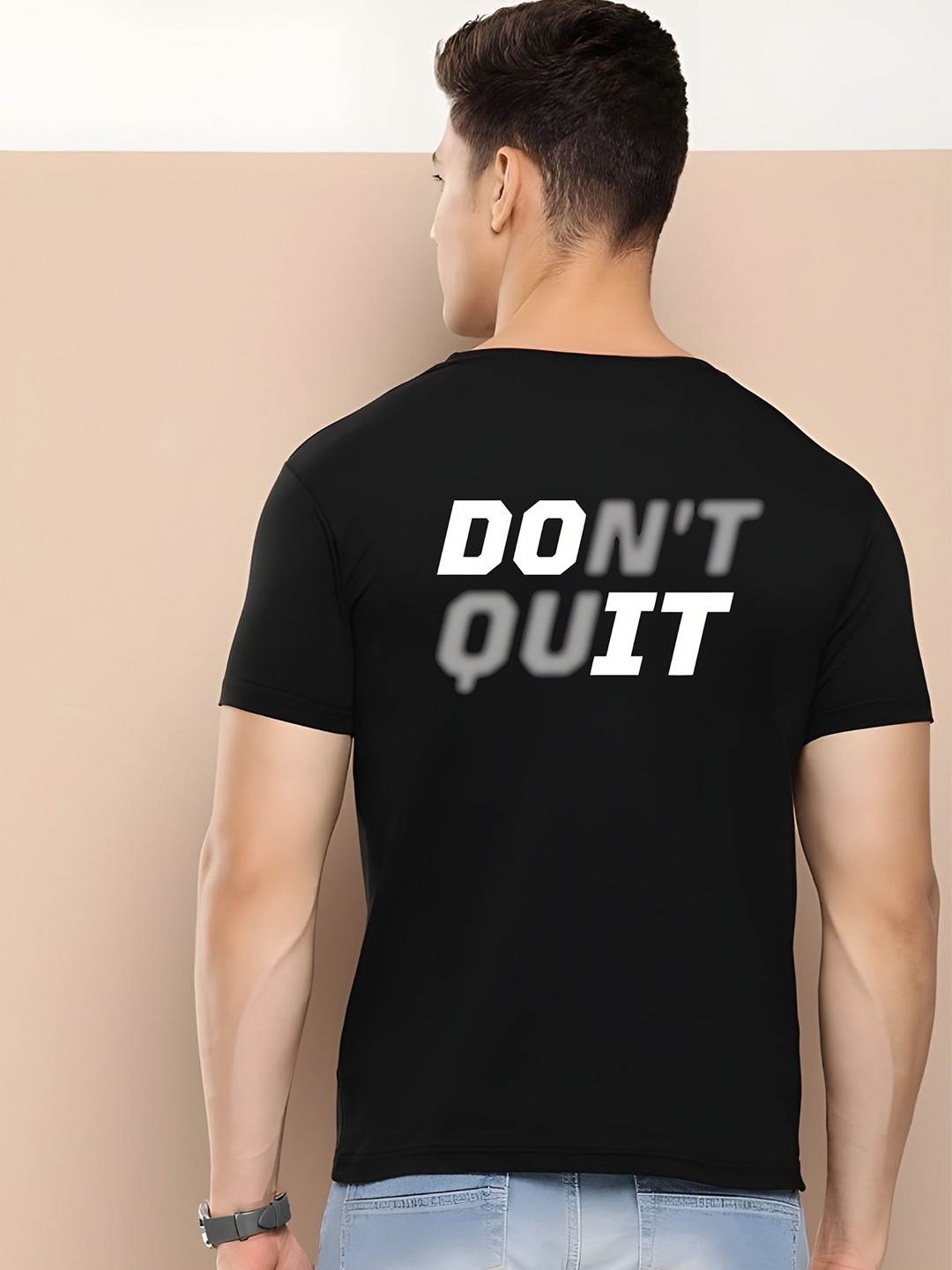 

THE BEETEL HOUSE Men Drop-Shoulder Sleeves T-shirt, Black