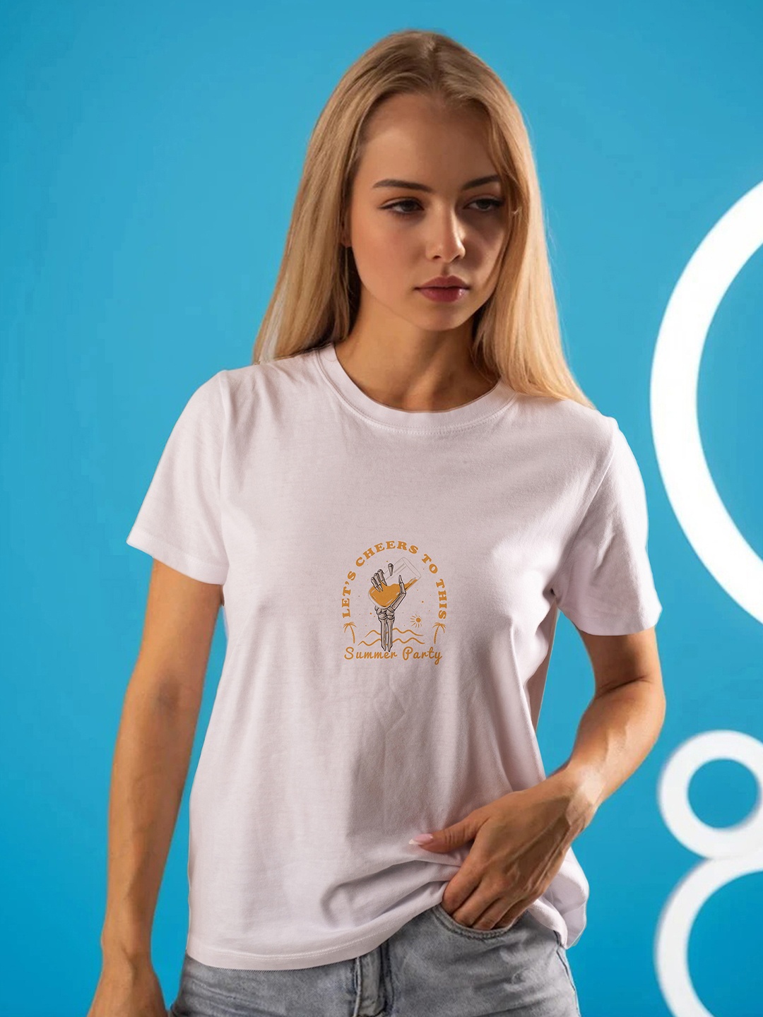 

Moda Rapido Women Graphic Printed Round Neck T-shirt, White