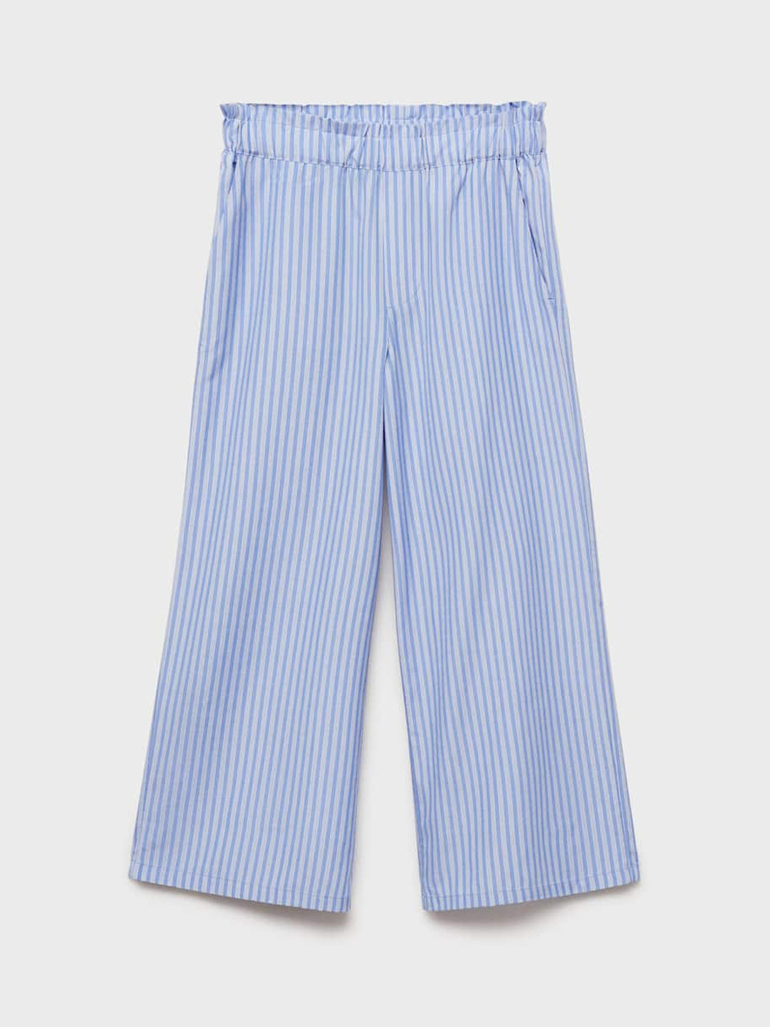 

Mango Kids Girls Striped Straight Fit Trousers, White