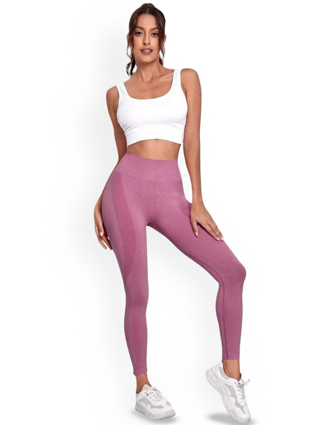 

Alexvyan Slim-Fit Breathable Anti-Skid Stretchable Gym Wear Tights, Purple