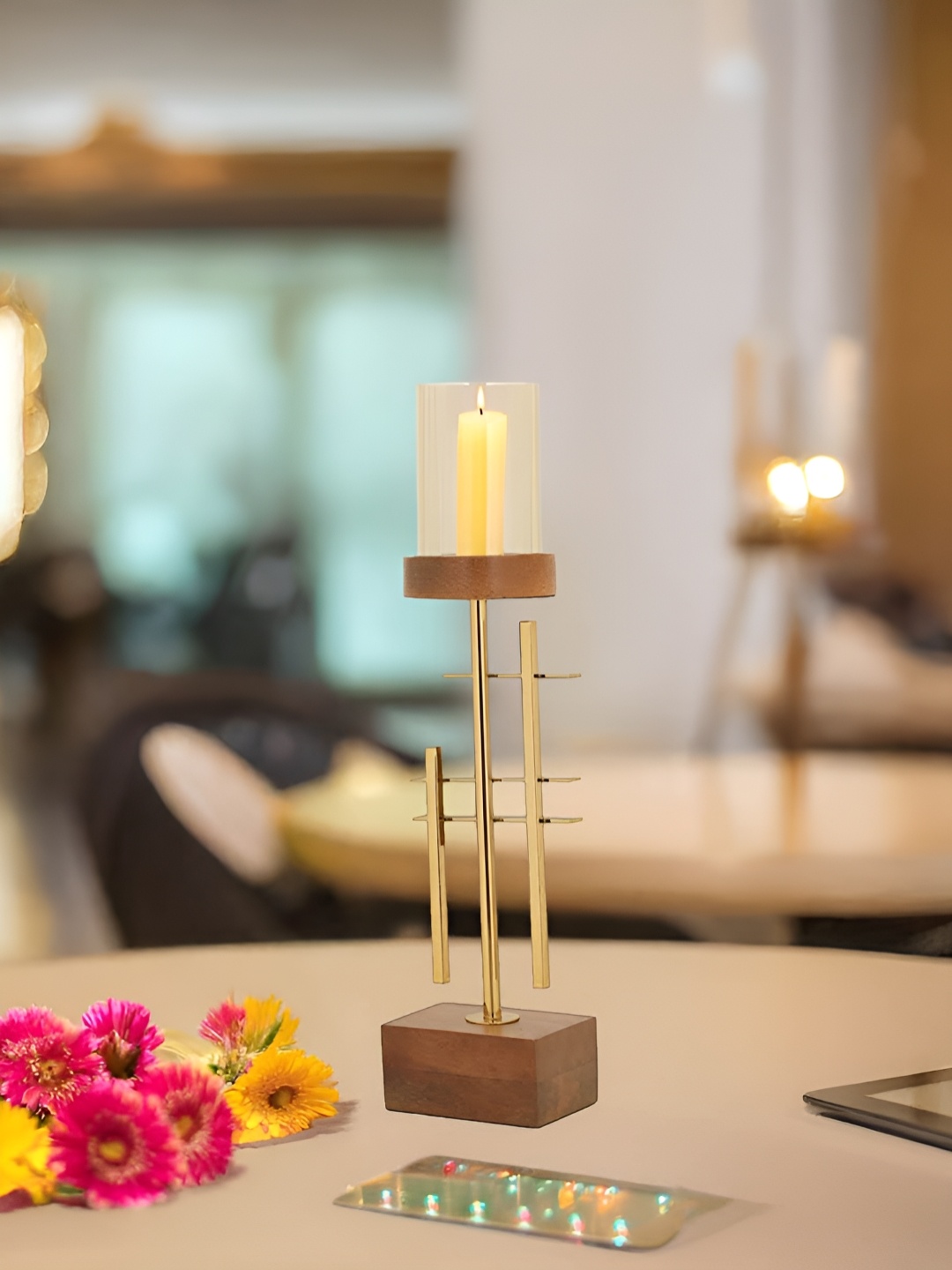 

Royaloak Brown & Beige Candle Holder
