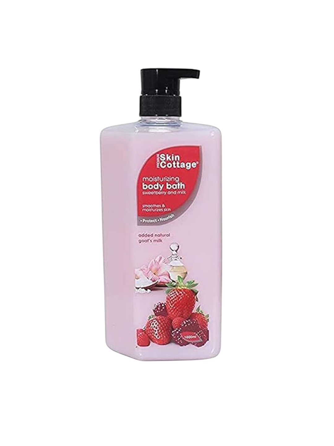 

Skin Cottage Strawberry Milk Moisturizing Shower Gel With Vitamin E - 1000 ml, Pink