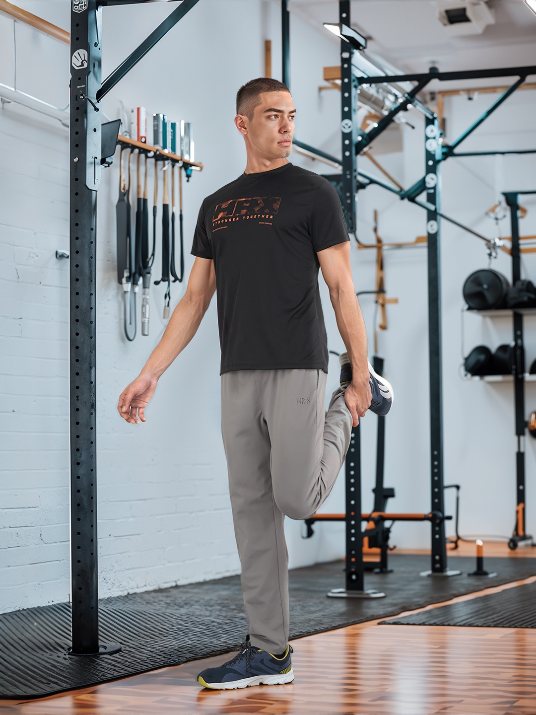 

HRX by Hrithik Roshan Twin Collection Rapid-Dry Printed Training T-shirt, Black