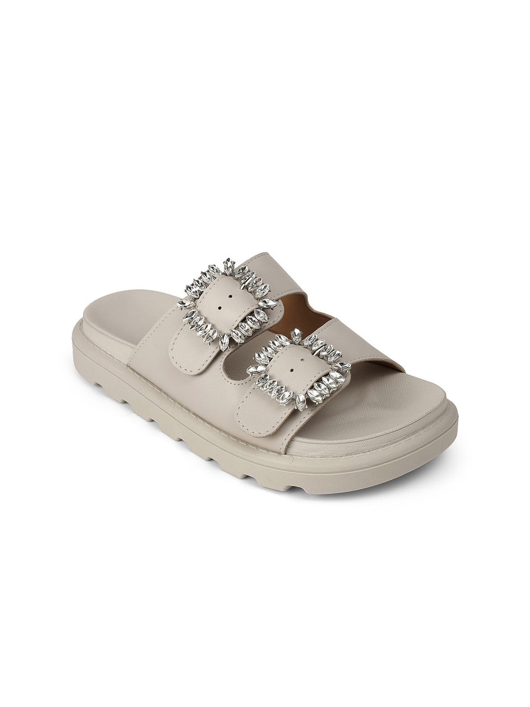 

Vizzano Women Open Toe Flats with Buckles, Grey