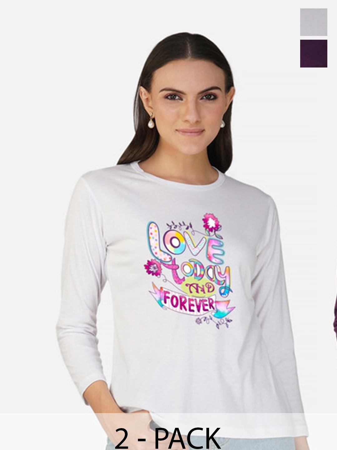 

Metronaut Women 2 Printed Bio Finish T-shirt, White