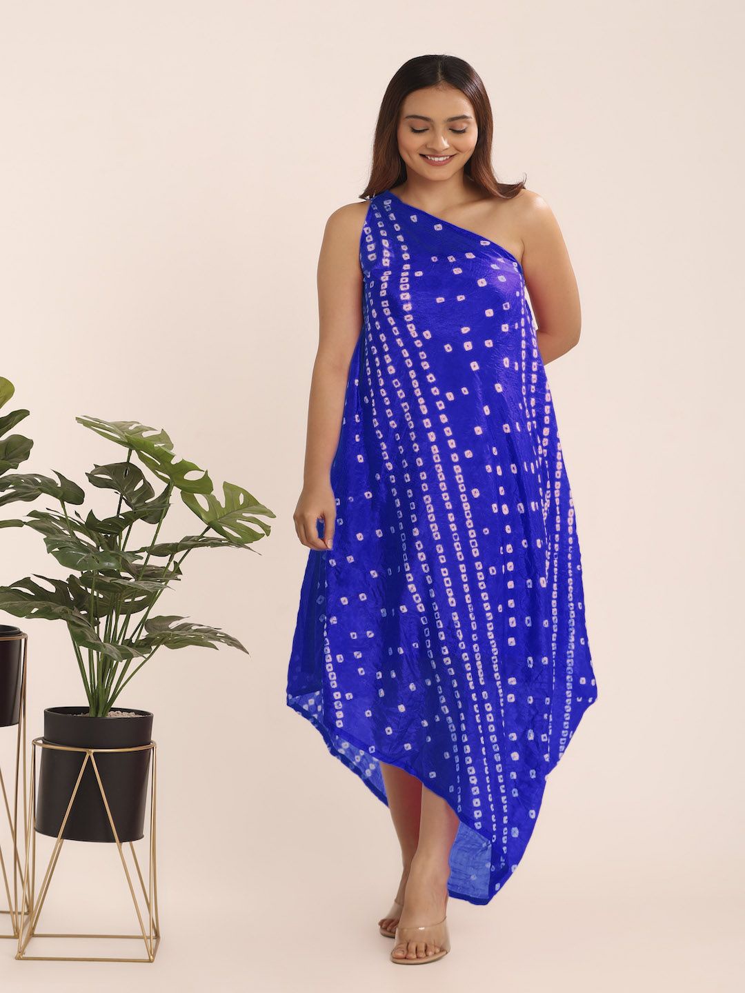 

THE BLESSED WARDROBE Women Printed Fit & Flare Midi Dress, Blue