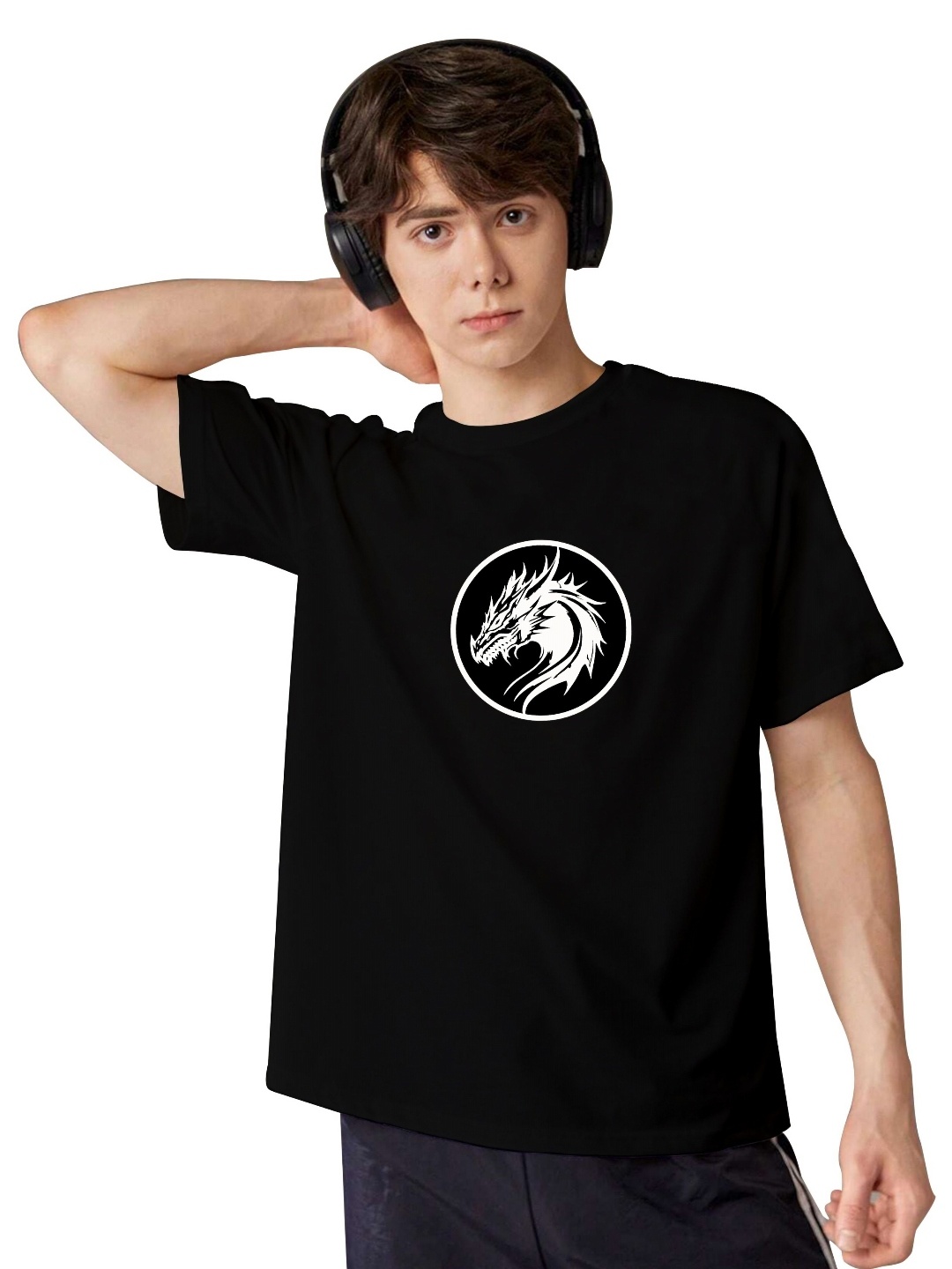 

LOCAVESTIR Boys Printed T-shirt, Black