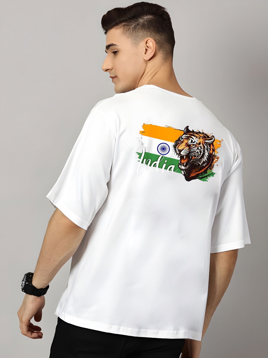 

KAIDO Men Drop-Shoulder Sleeves T-shirt, White