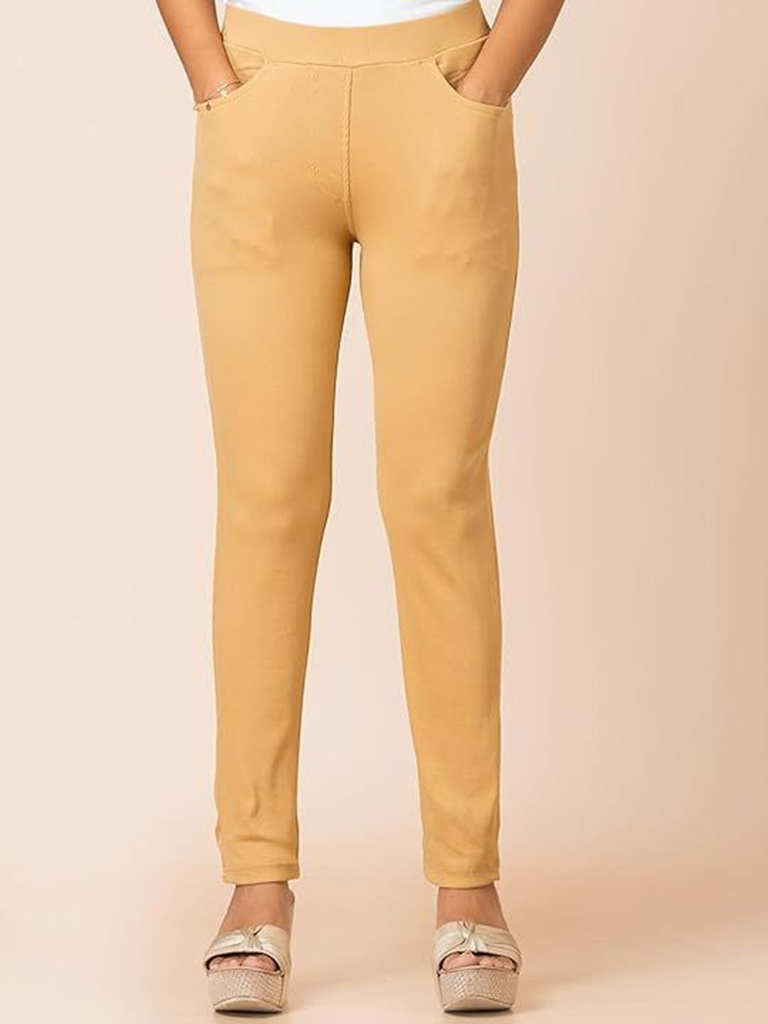 

Ruby Women Slim Fit Trousers, Beige