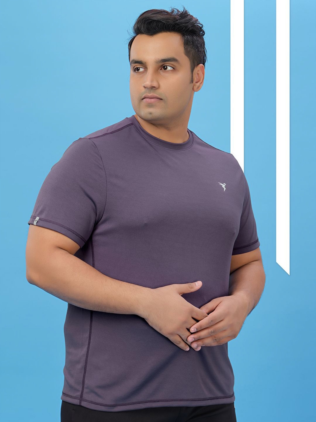 

Technosport Men Antimicrobial Slim Fit T-shirt, Purple