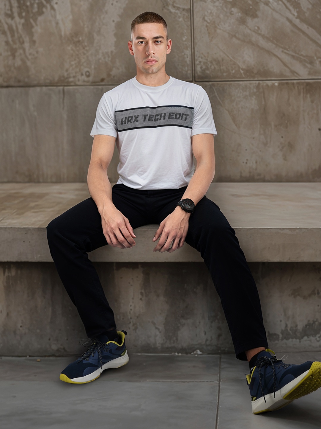 

HRX by Hrithik Roshan Regular-Fit Brand Logo Print T-shirt, White