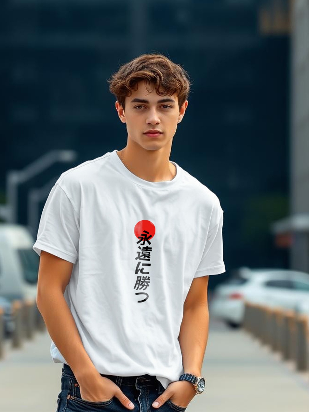 

TOGS & TERRE Men Typography Printed Round Neck Cotton T-shirt, White
