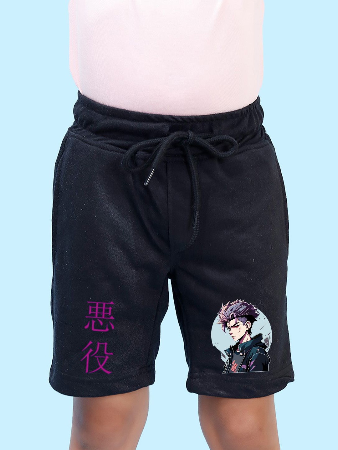 

NUSYL Boys Printed Shorts, Black