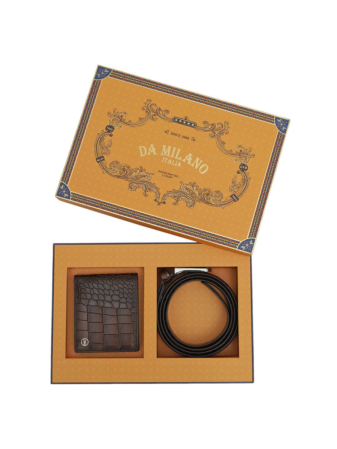 

Da Milano Men Accessory Gift Set of, Brown