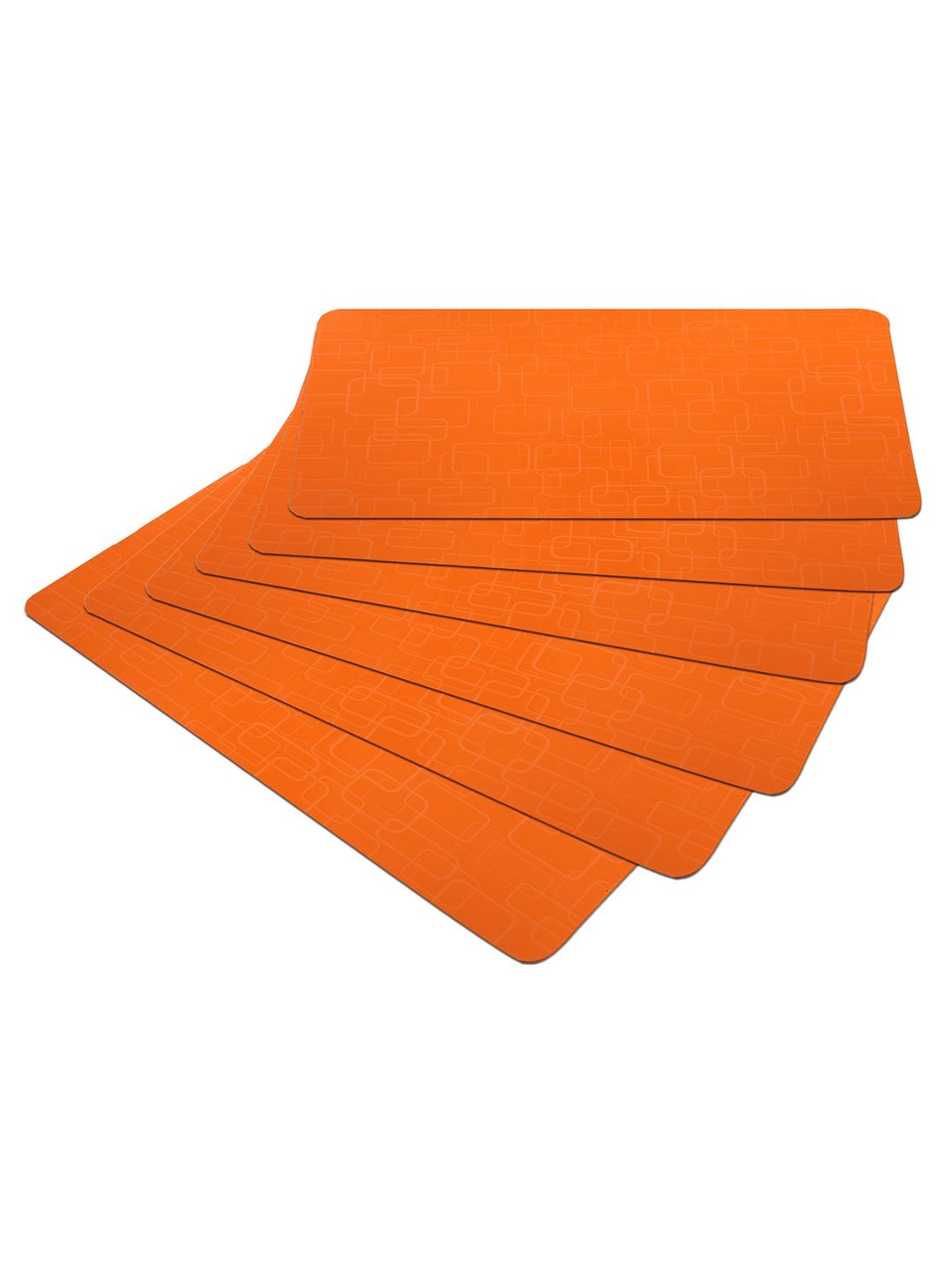 

Kuber Industries 6-Pcs Orange-Color Square Design Waterproof Fridge Drawer Mat