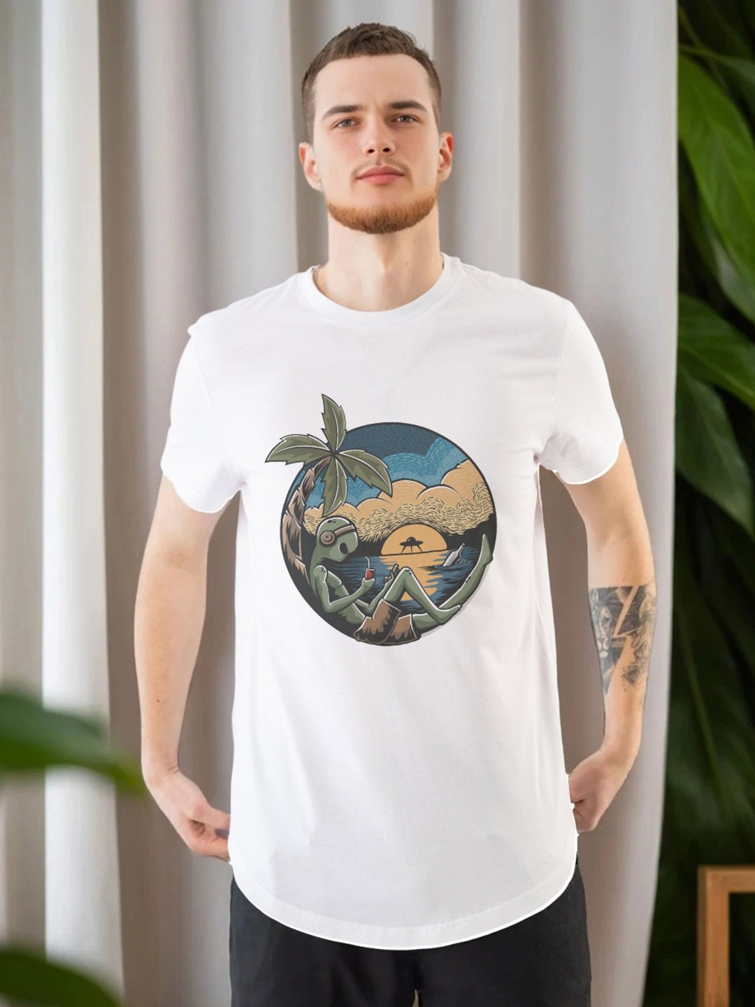 

Moda Rapido Men Printed T-shirt, White