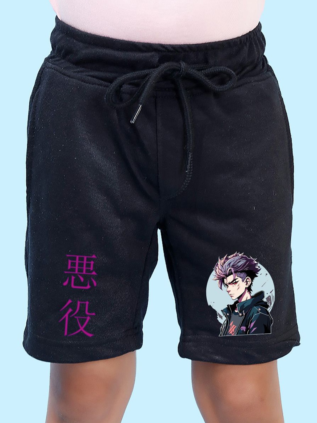

NUSYL Boys Printed Mid-Rise Shorts, Black