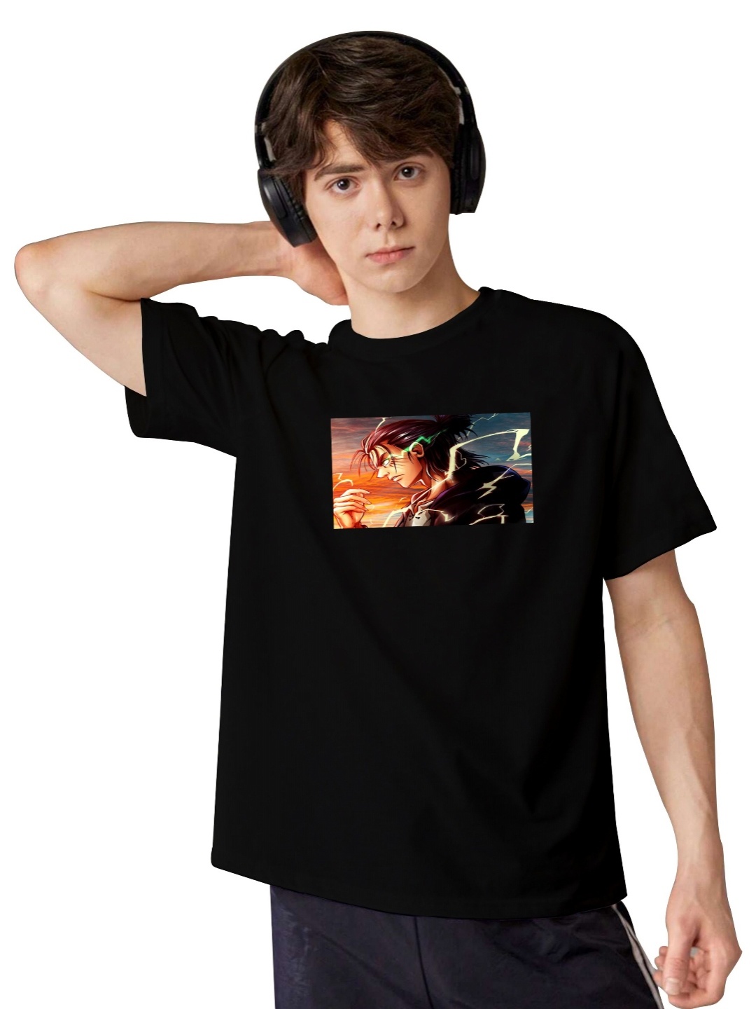 

LOCAVESTIR Boys Printed T-shirt, Black