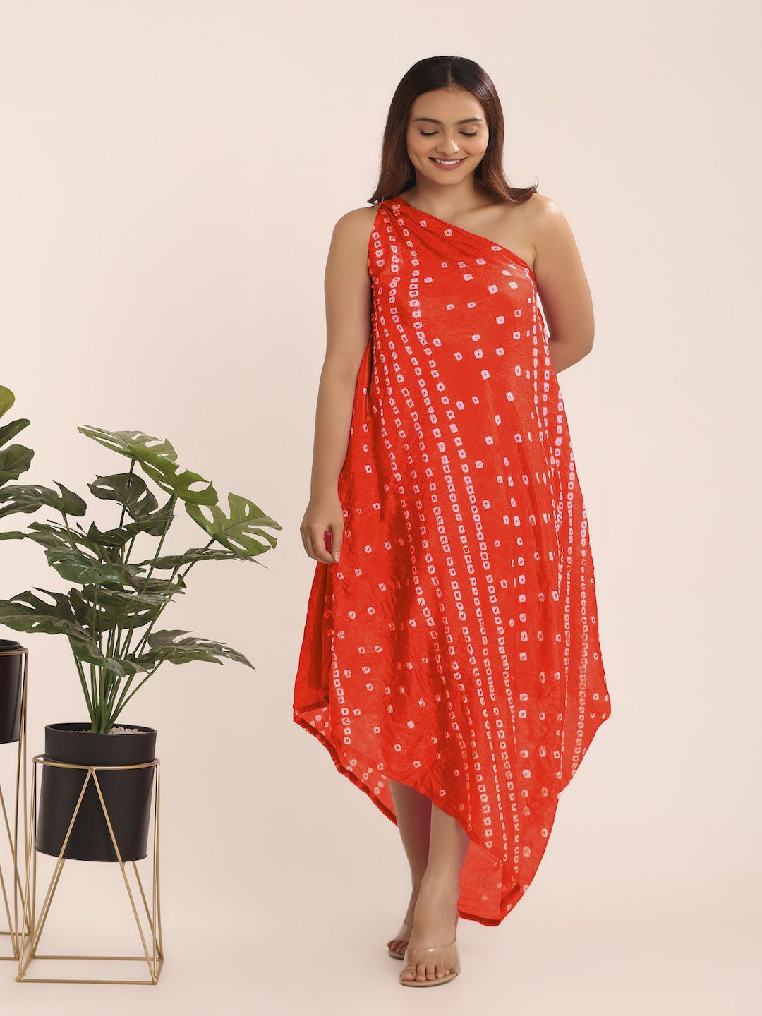 

THE BLESSED WARDROBE Floral Print Fit & Flare Midi Dress, Orange