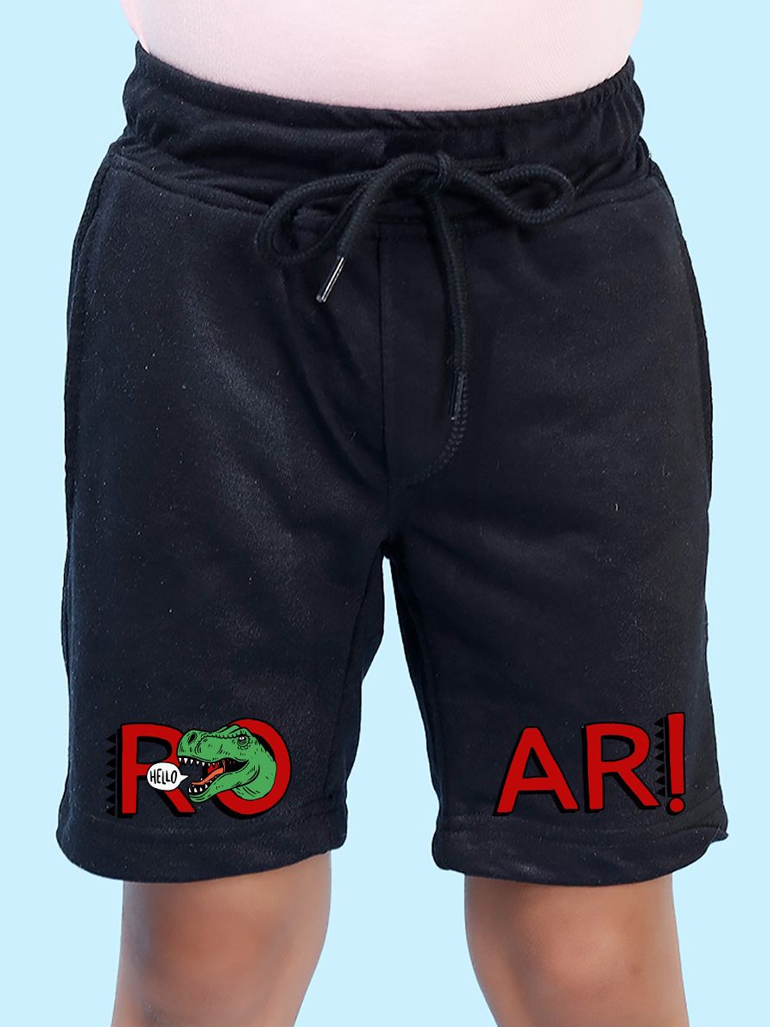 

NUSYL Boys Cotton Printed Shorts, Black