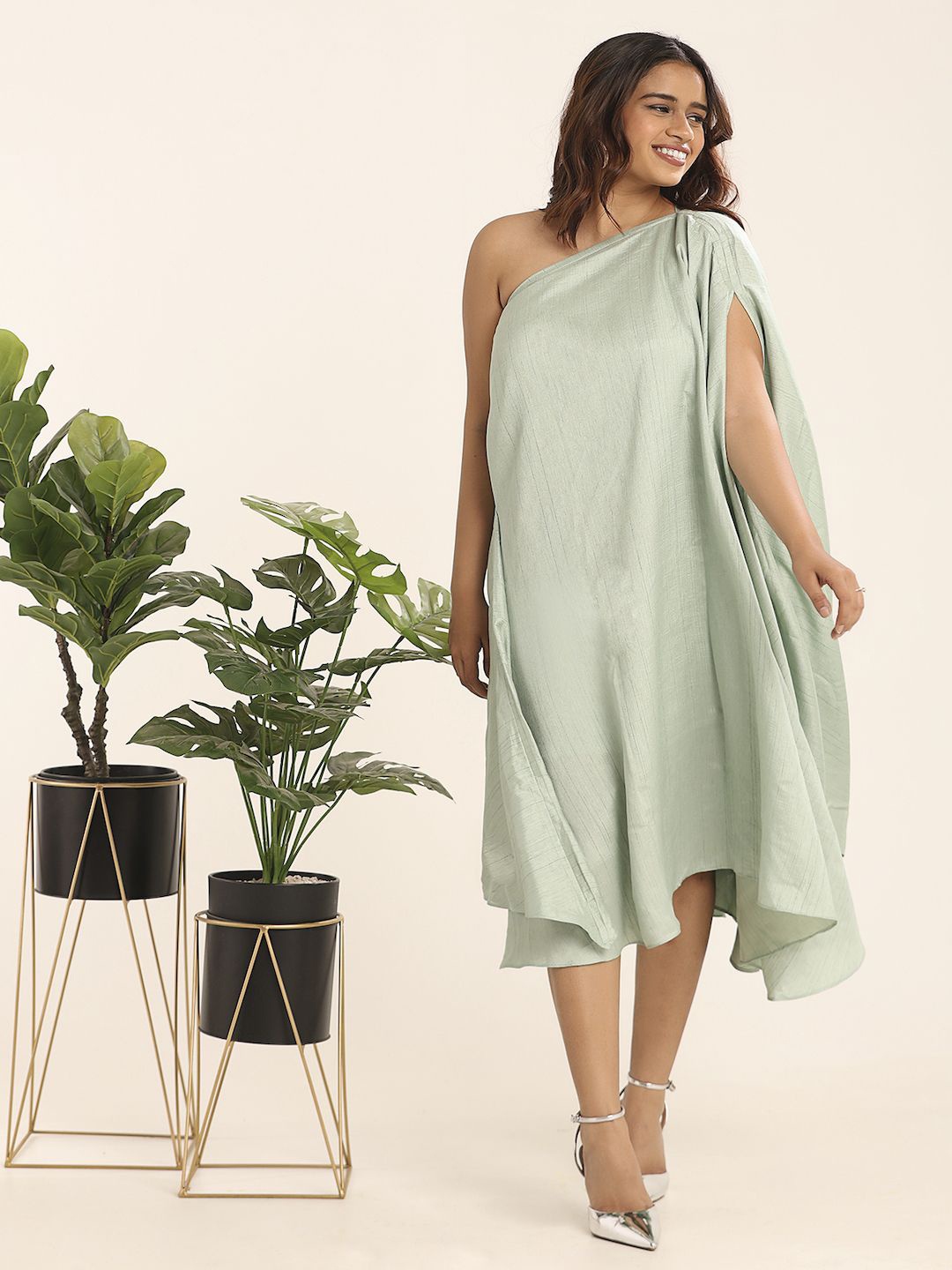 

THE BLESSED WARDROBE Women A-Line Midi Dress, Green