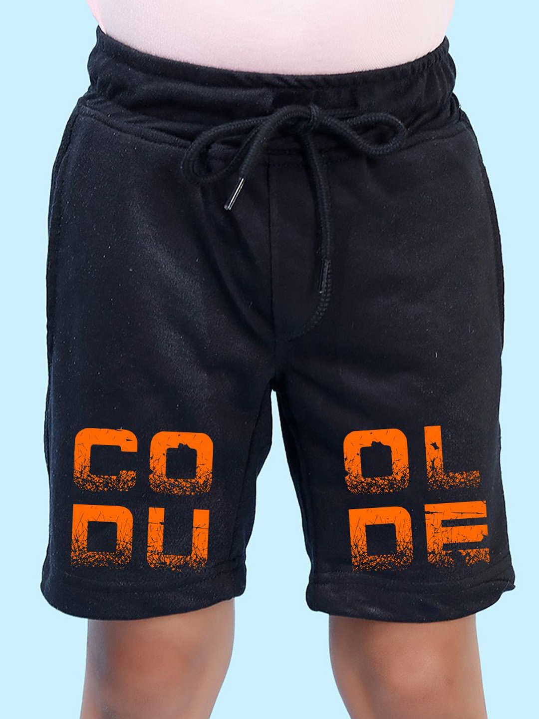 

NUSYL Boys Graphic Printed Regular Fit Mid-Rise Shorts, Black