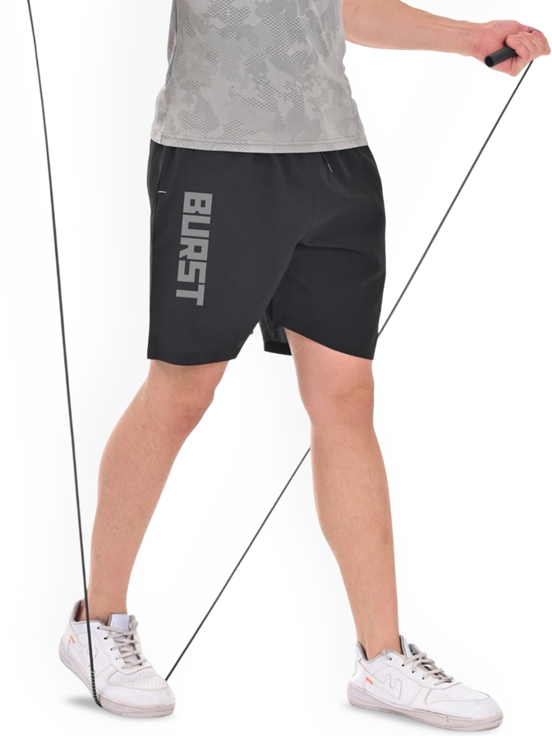 

3Colors Men Low-Rise Running Sports Shorts, Black