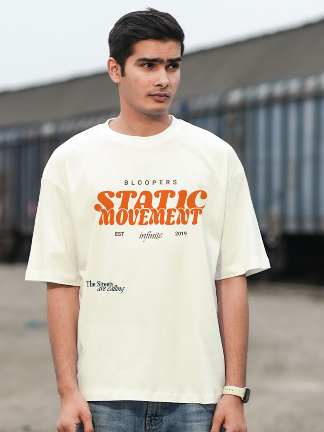 

Bloopers Store Men Typography Printed T-shirt, Off white