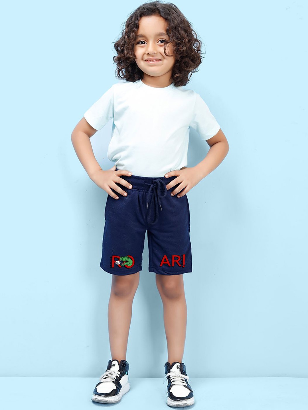 

NUSYL Boys Printed Regular Fit Cotton Shorts, Blue
