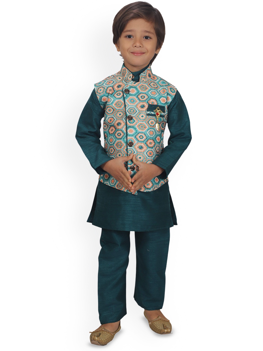 

Kidotsav Boys Regular Kurta with Pyjamas, Green
