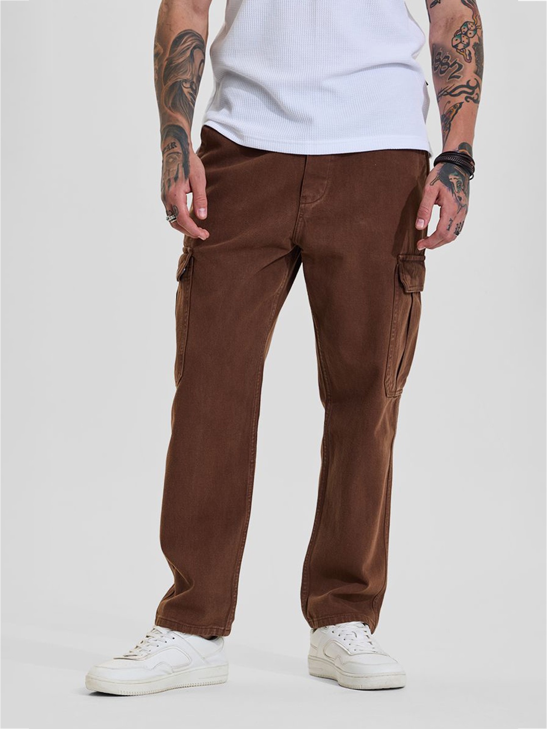 

Snitch Men Relaxed Fit Stretchable Jeans, Brown