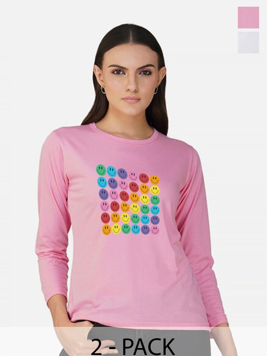 

Metronaut Women 2 Printed Bio Finish Applique T-shirt, White