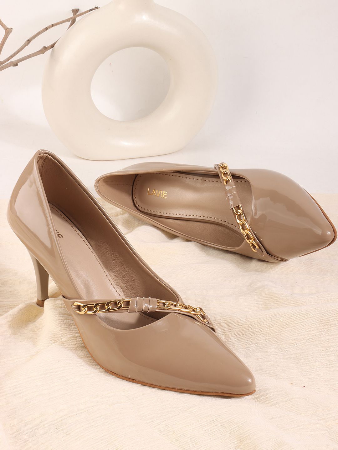 

Lavie Women Pointed Toe Stiletto Pumps, Beige
