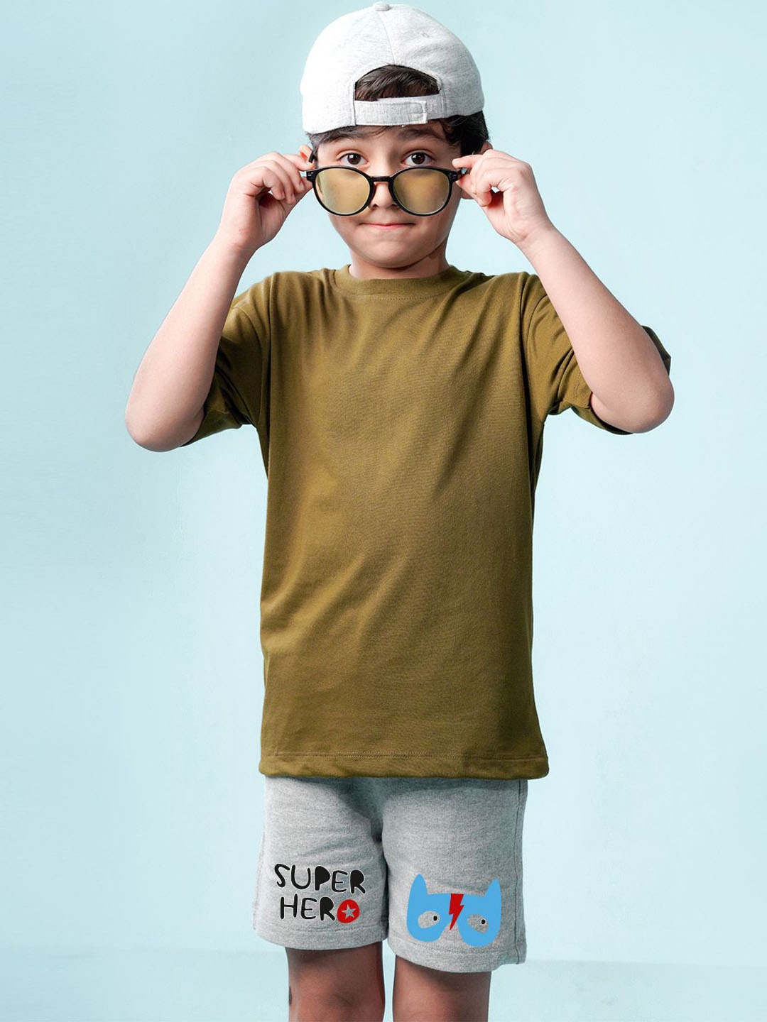 

NUSYL Boys Regular Fit Graphic Printed Cotton Shorts, Grey