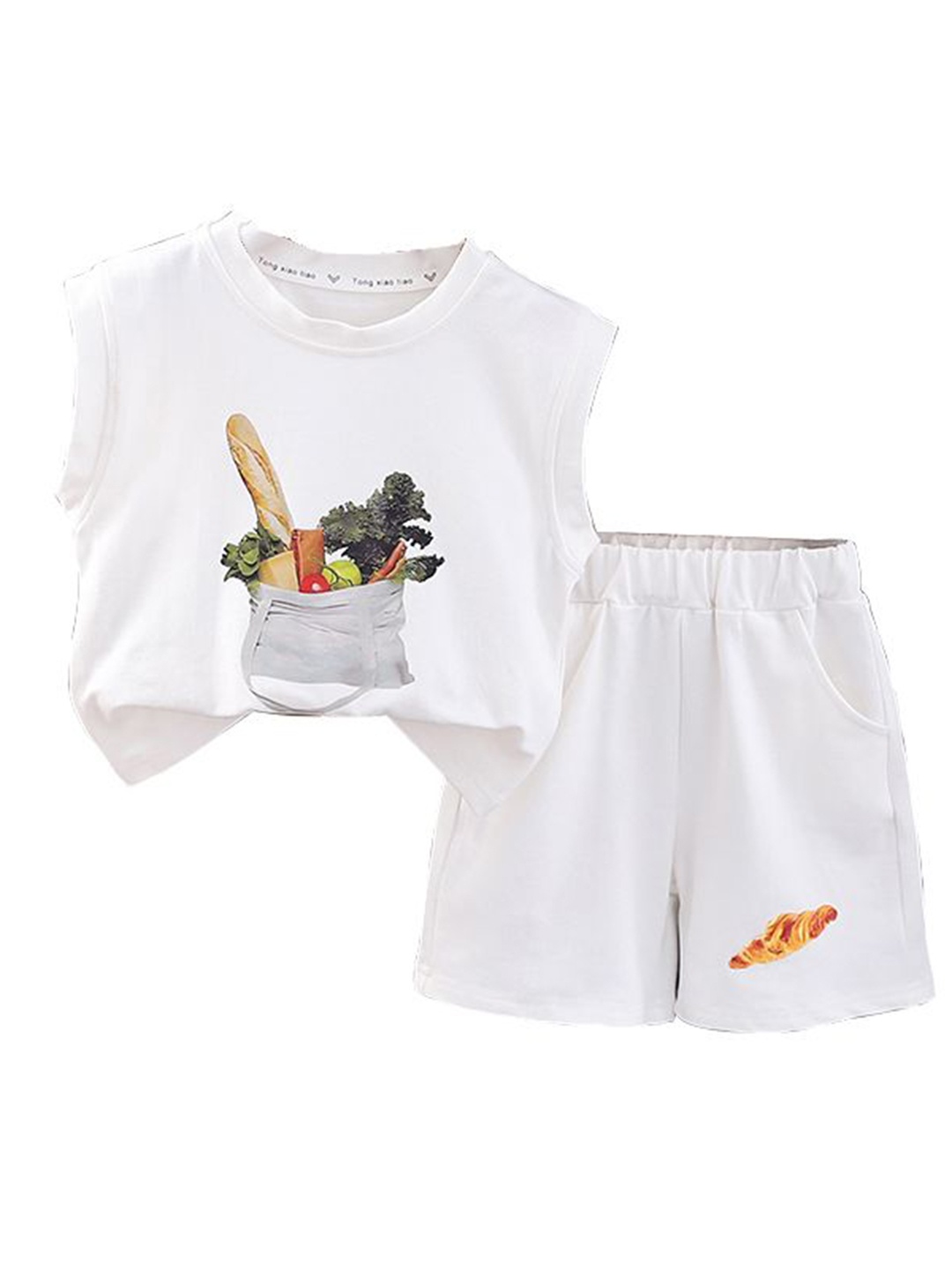 

StyleCast x Revolte Boys Printed Round Neck T-Shirt With Shorts, White