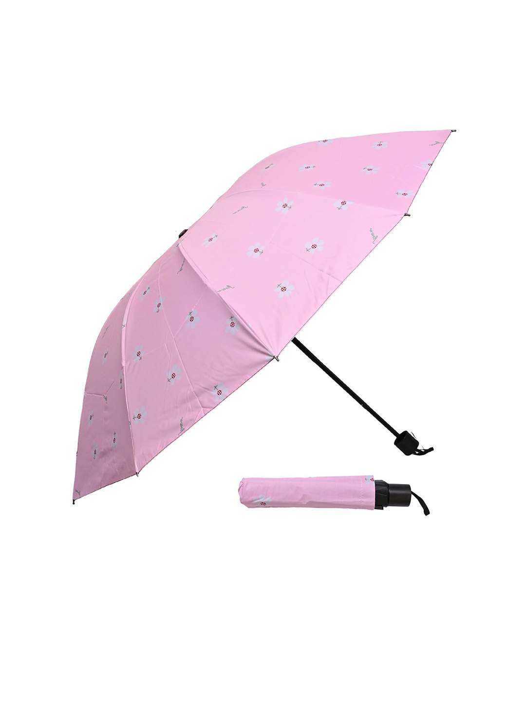 

LOOM LEGACY Manual 3 Fold Floral Umbrellas, Pink