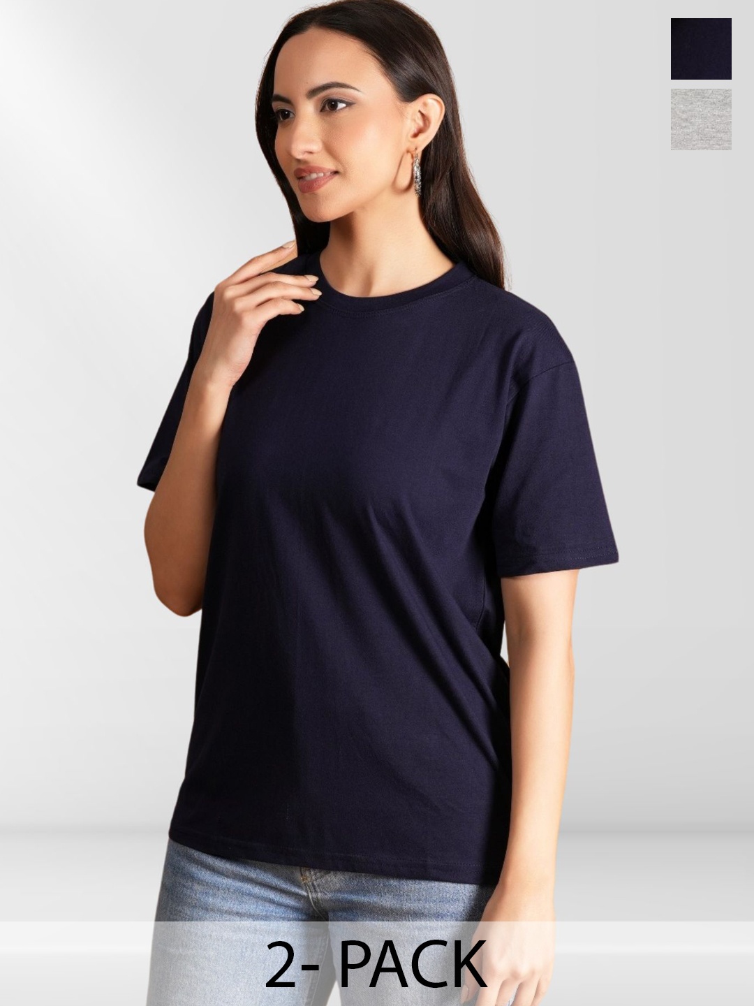 

BAESD Women 2 Printed Applique T-shirt, Multi