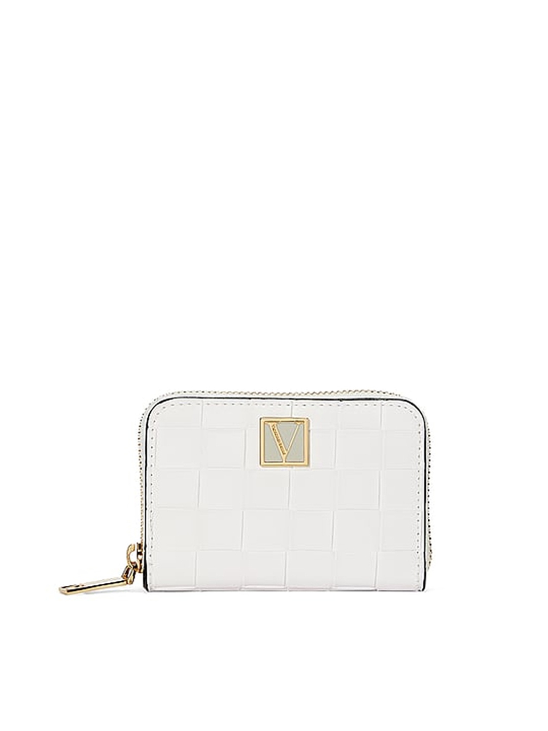 

Victoria's Secret Women Textured Zip Around Wallet, White
