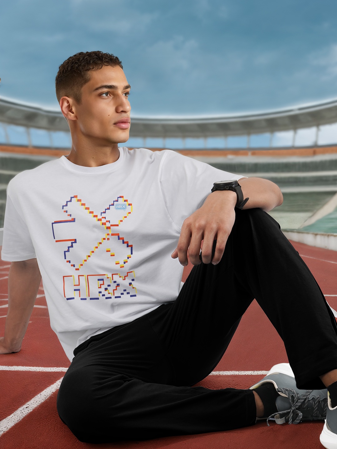

HRX by Hrithik Roshan Men Brand Logo Printed Pure Cotton T-shirt, White