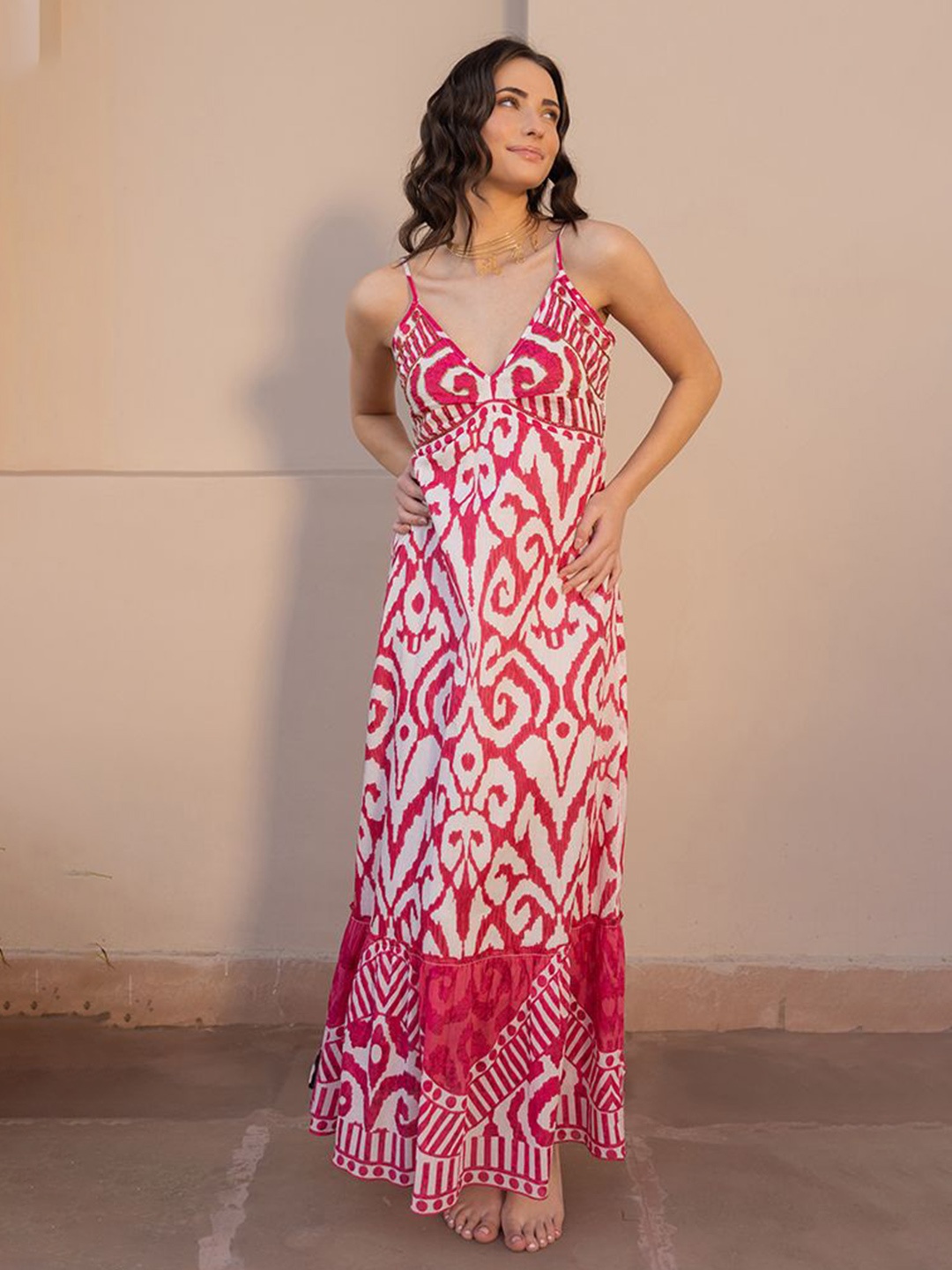 

Label Reyya Print A-Line Maxi Dress, Pink