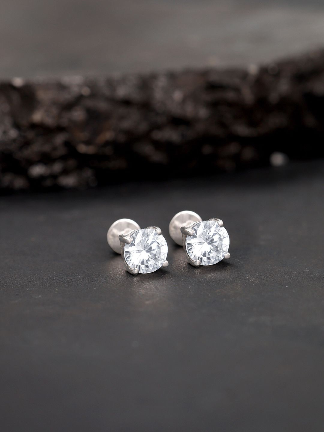 

GIVA Contemporary Studs Earrings, Silver