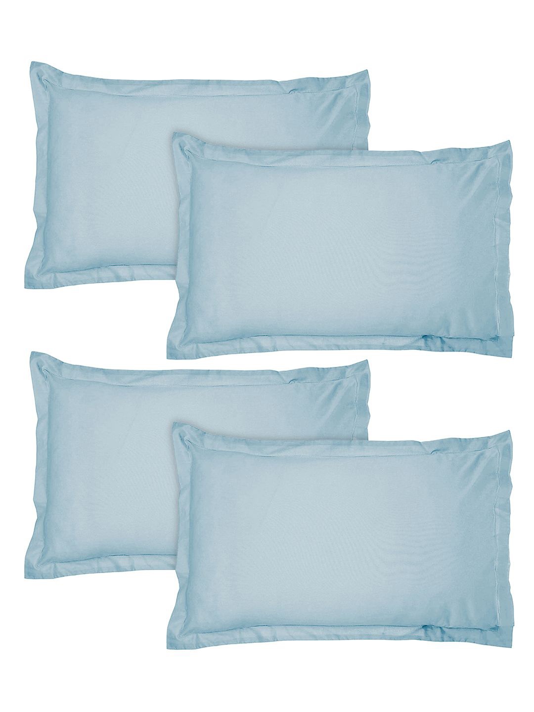 

Kuber Industries Blue 4 Pieces Solid Pure Cotton Rectangle Pillow Covers