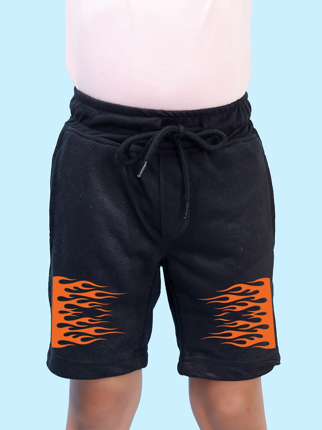 

NUSYL Boys Printed Regular Fit Mid-Rise Cotton Shorts, Black