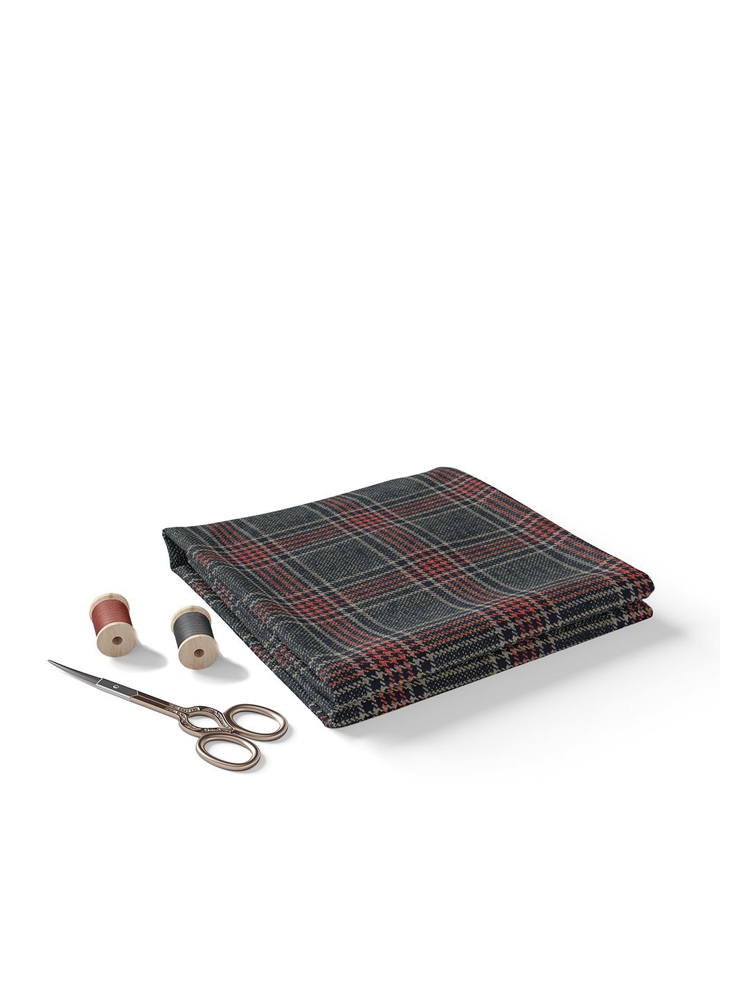 

Bigreams Men Unstitched Checked Suit Clothing Fabric, Grey