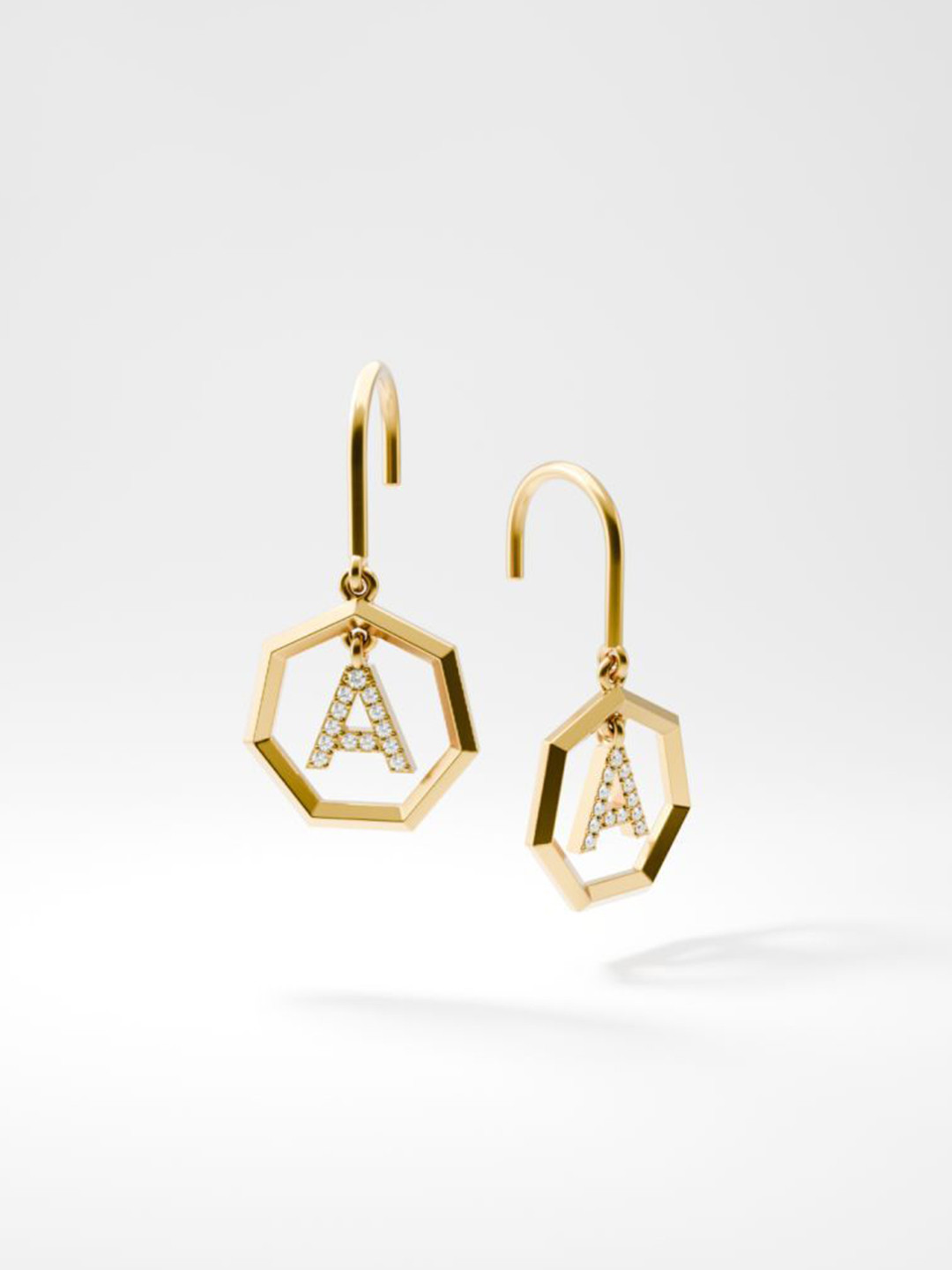 

HOUSE OF SEVEN 18k Gold Plated American Diamond Geometric Drop Earrings