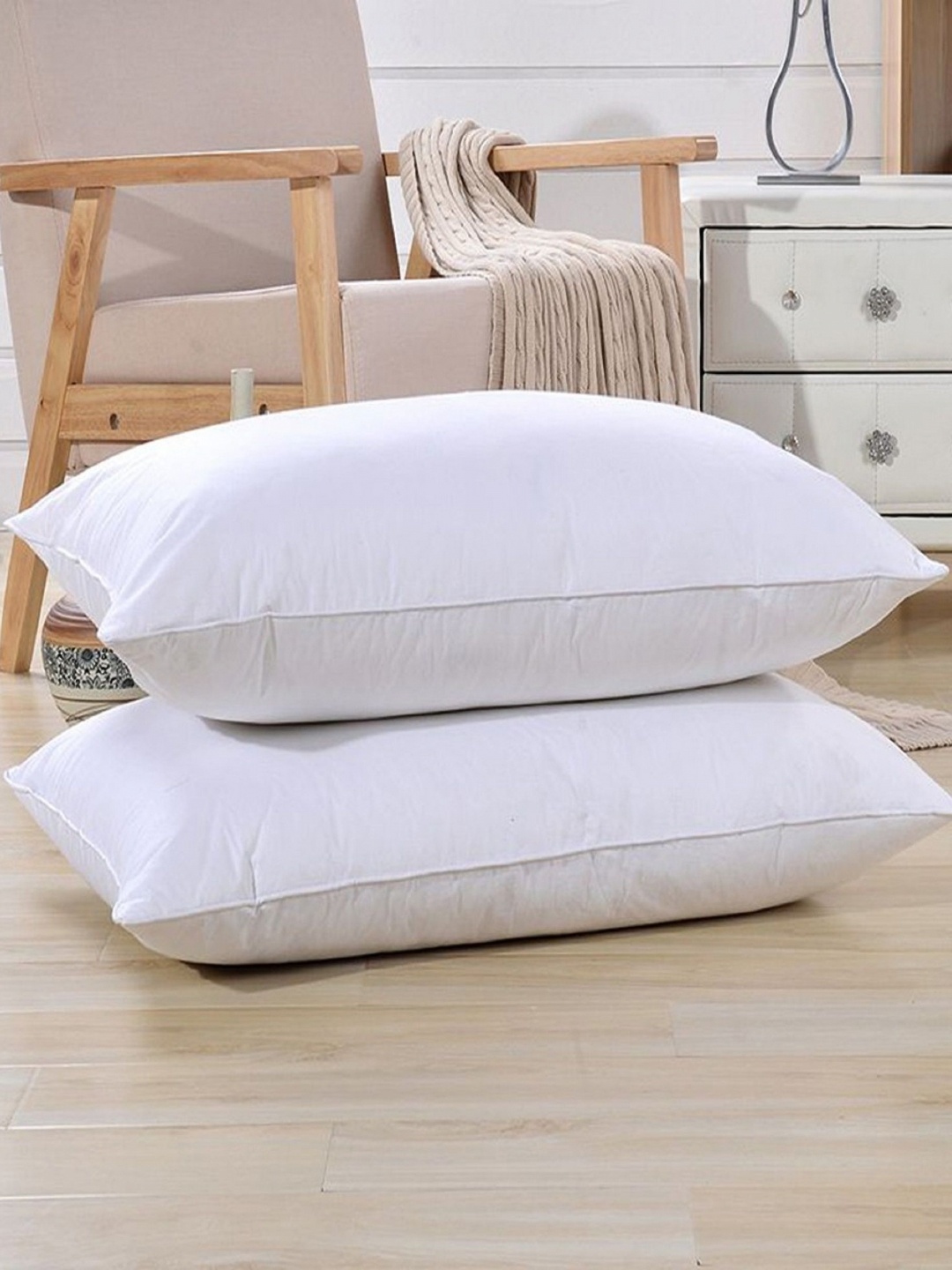 

Swikon star White Set of 2 Fibre Filled Polyester Ultra Soft Sleep Pillow