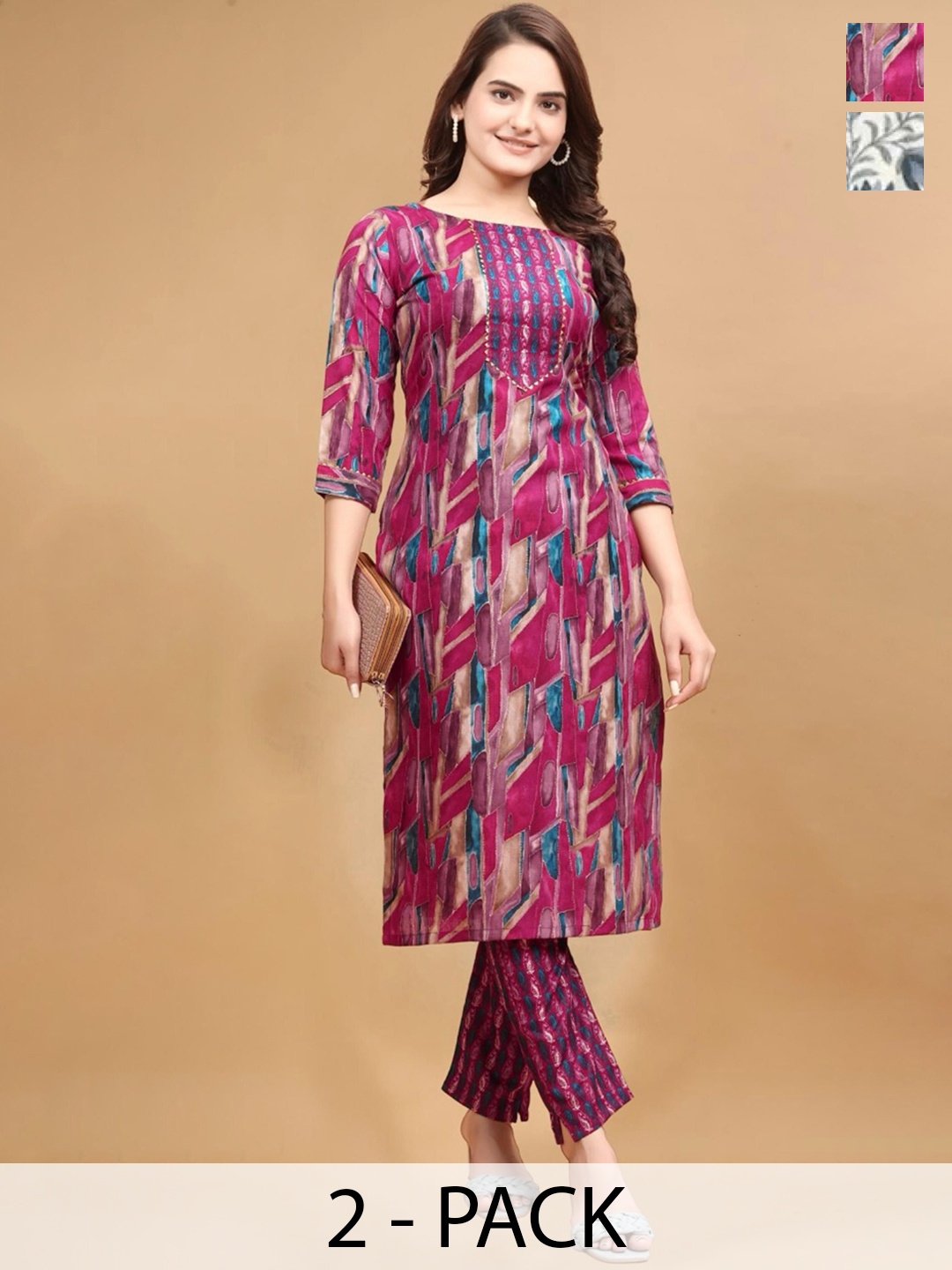 

Moda Rapido Women Floral Printed Regular Kurta with Trousers, White